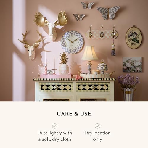 Image of MACKENZIE-CHILDS LED Cafe Table Lamp, Purple-and-White Violet Check