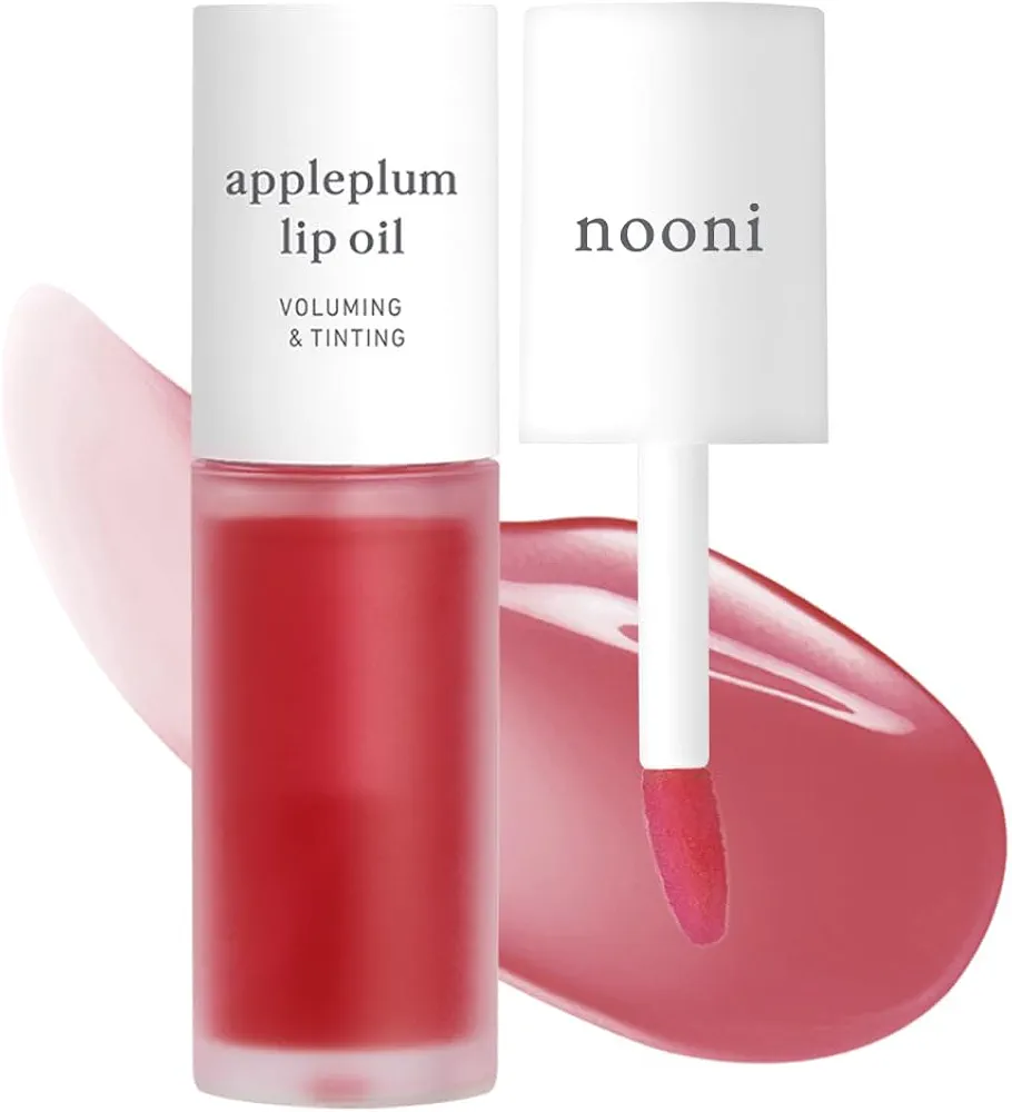NOONI Korean Lip Oil - Appleplum | Long-Lasting, Moisturizing, Plumping, Revitalizing for Dry Lips, Waterproof, No Peel Off, Korean Tint, Hydrating, Nourishing Crystal Clear, 0.12 FL Oz