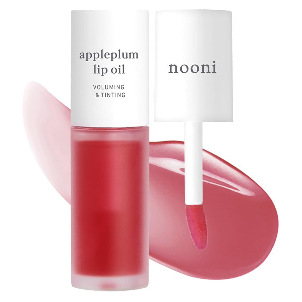 Product image of NOONI Korean Lip Oil - Appleplum | Long-Lasting, Moisturizing, Plumping, Revitalizing for Dry Lips, Waterproof, No Peel Off, Korean Tint, Hydrating, Nourishing Crystal Clear, 0.12 FL Oz