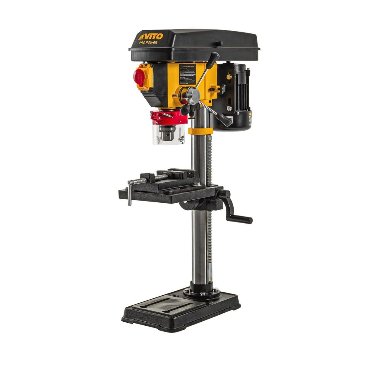 VITO Wiertarka kolumnowa 550 W, 16 mm, 12 prędkości, nachylana prowadnica laserowa