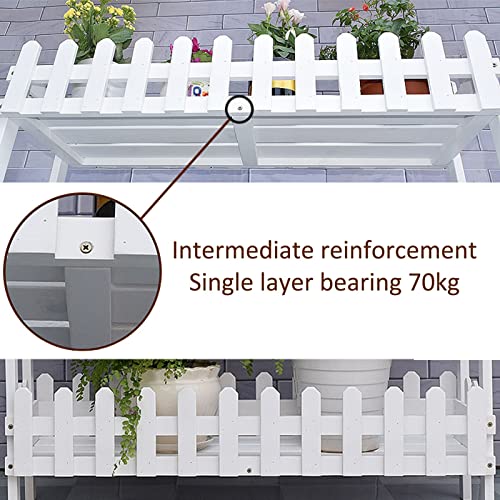 Banc de Jardin avec Étagère Ouverte Blanc 80x30x99cm pour Extérieur - 7