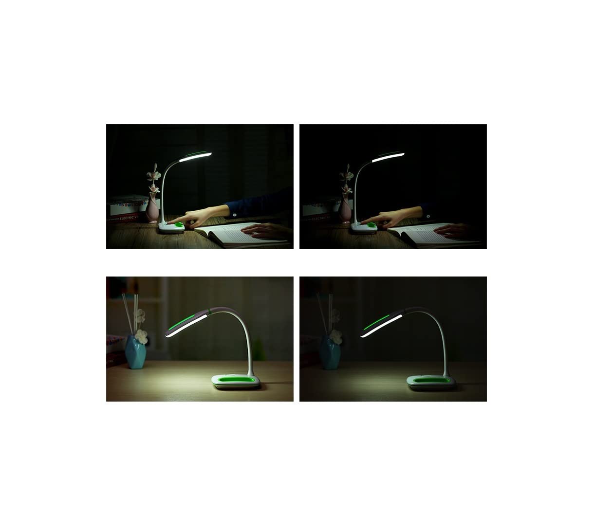 Lampada da Tavolo/Comodino Dimmerabile per Soggiorno e Camera da Letto, con Ricarica Usb, Controllo Touch e Braccio Flessibile, Proteziper Gli Occhi, Ideale per Studenti e Bambini (Viola)./Blu/un