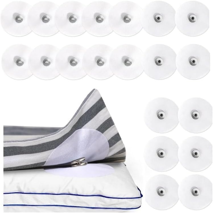 20-PCS Duvet Snaps Fasteners (10 Pairs) - Iron-On Comforter Clips to Prevent Shifting Inside Duvet Cover, Universal Fit for All Thickness Quilts & Blankets, Invisible & Soft Design