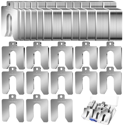 Shimeyao 130 Pcs Size C 4" X 4" Stainless Steel Slotted Shims Kit Composite
