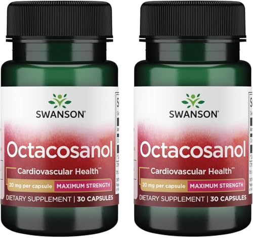Image of Swanson Maximum-Strength Octacosanol 20 Milligrams 30 Capsules (2 Pack)