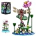 Produktbild Mould King 10106 Blumen Insekten Klemmbausteine Libelle klemmbausteine LED Spieluhr Bausteine Musik Bauspielzeug mit Acryl-vitrine Geschenke für 8+ Jungen und Mädchen (396 Teile)