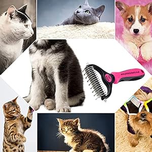 Ynr Dog Dematting Comb Grooming Tool Kit 2 Sided Professional Deshedding Comb Undercoat Rake to Remove Loose Knots Mats Tangles Hairs Fits for Pets Dogs Cats Horses and Rabbits  Cucciolini Doodles Ynr dog dematting comb grooming tool kit 2 sided professional deshedding comb undercoat rake to remove loose knots mats tangles hairs fits for pets dogs cats horses and rabbits   cucciolini doodles