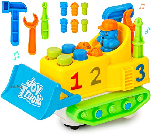 Image of Zest 4 Toyz DIY Bump and Go Bulldozer Truck with Music for Kids