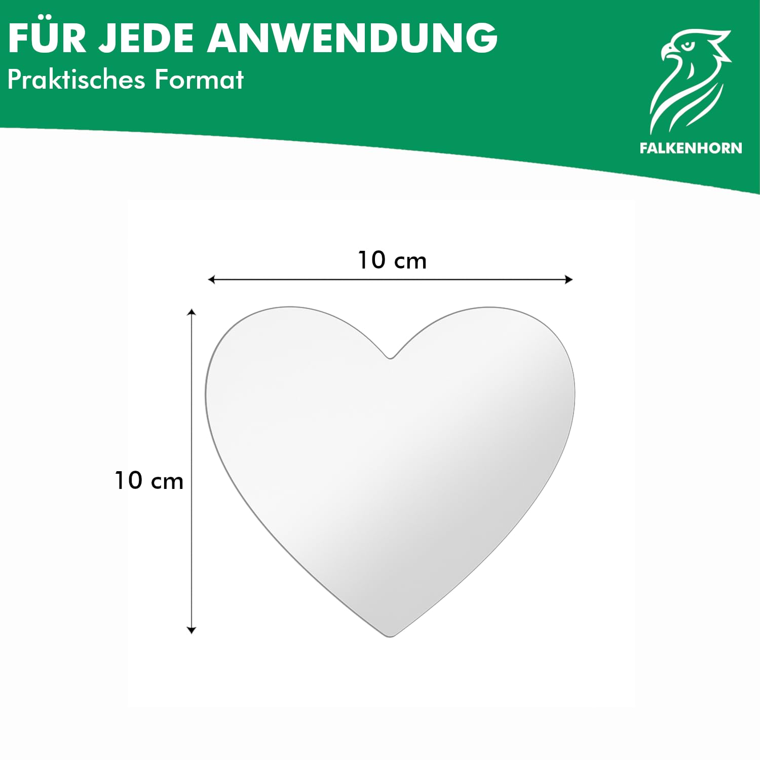 Specchio a mano – Specchio acrilico a forma di cuore ultra piatto ideale per fai da te, bambini, fai da te, decorazione portafogli o come regalo, 5,5 cm (a forma di cuore)