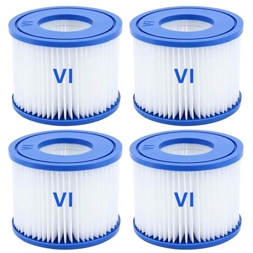 woejgo VI Filterkartusche für Pool Flowclear Pool Filter Filter Ersatzfilter für Lay-Z-Spa Miami für Vegas für Monaco. Größe 6-58323. (4 Pack)