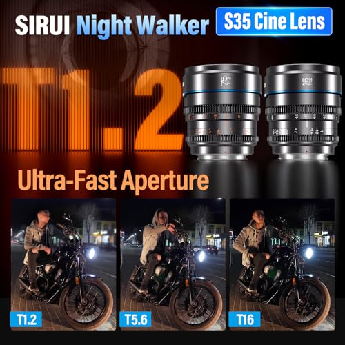 Image of SIRUI Night Walker 16mm & 75mm T1.2 Cine Lens Set, X Mount, Metal Grey | 16mm for immersive wide shots and 75mm for portraits, close-ups, and strong subject separation.