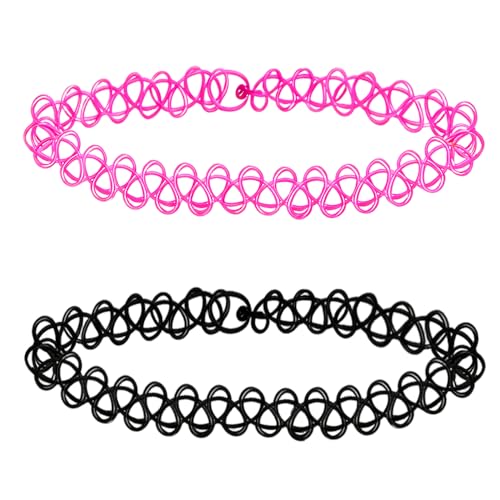 2PCS Black And Pink Tattoo Choker Necklace product image