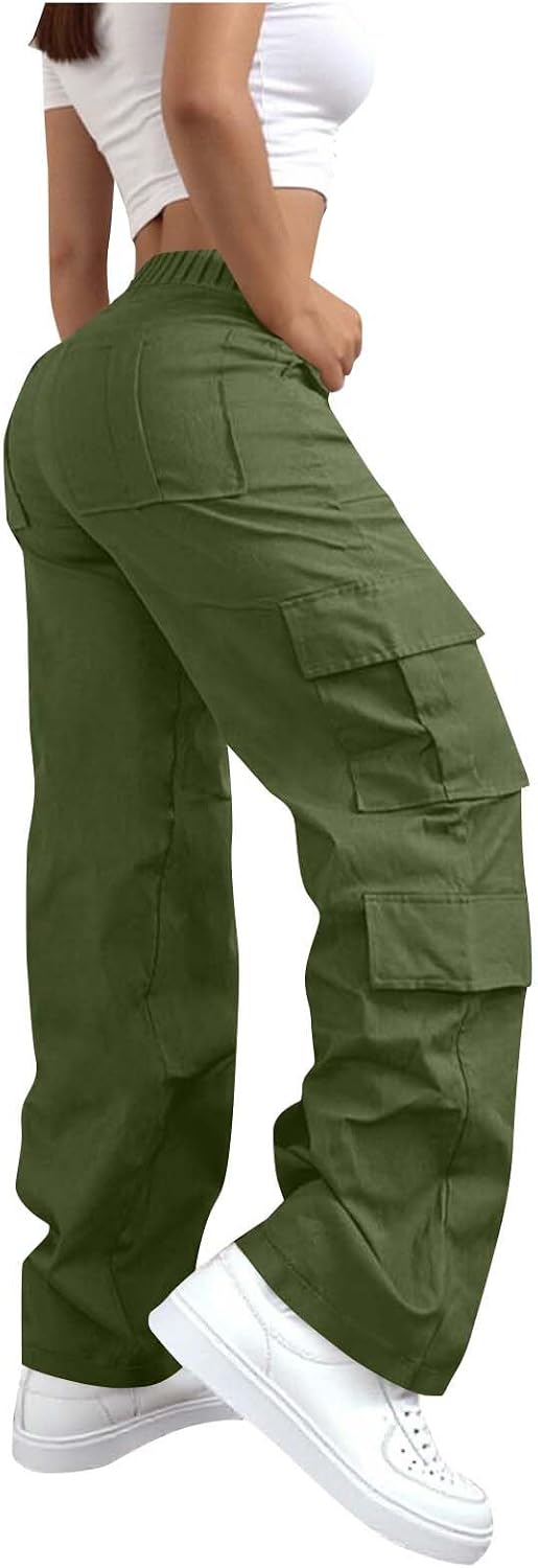 Hiking Pants for Women Outdoor Athletic Windproof Cargo Pant Button Zip Stretch Trousers Running Sports Joggers