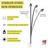 horizont Schafzaun 50 m, strongline 105 cm hoch - 14 Fiberglaspfähle mit Doppelspitze - Elektrozaun - orange - elektrischer Weidezaun für Schafe und Ziegen, Zaun zum Stecken, mobiler Zaun, Schafnetz