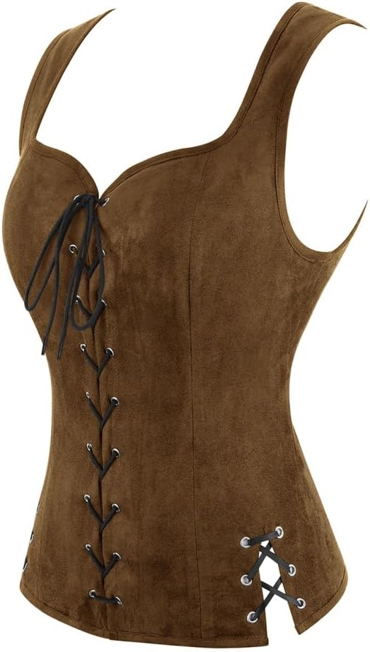 frawirshau Pirate Costume Women Corset Vest Renaissance Costume Vest Gothic Medieval Peasant Blouses Dress Bodice Outfit - Image 4