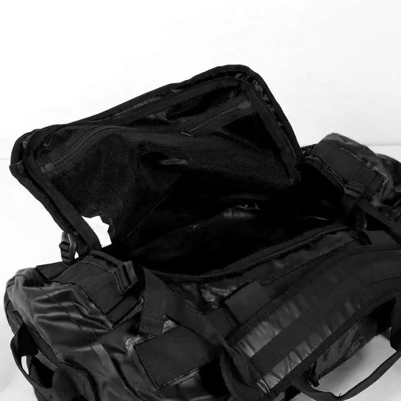 Howzit Sac de Voyage Étanche 90L – Grand Duffel Bag Expédition Polyester 500D – Convertible Sac à Dos ou Main – Coutures Soudées & Zip Étanche – Noir – Idéal Voyage, Kayak, Camping et Plongée