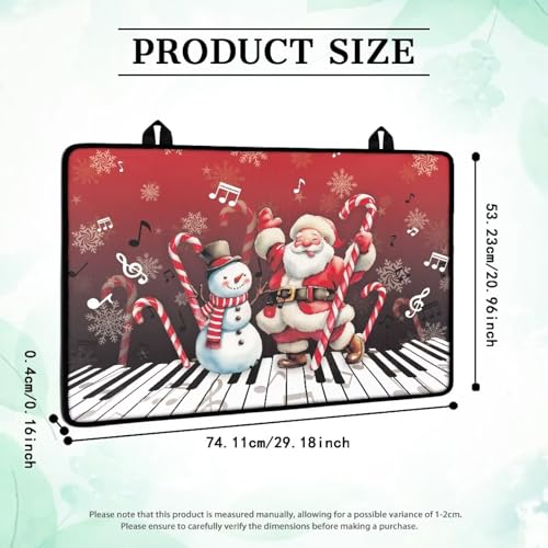Image of Electric Stove Insulation Mat, Santa Claus Christmas Snowman Cane, Heat Resistant Soft Glass Stove Top Protector 30x21 Inch Cooktop Cover Protector Wear Resistant Non-Slip Rubber Base