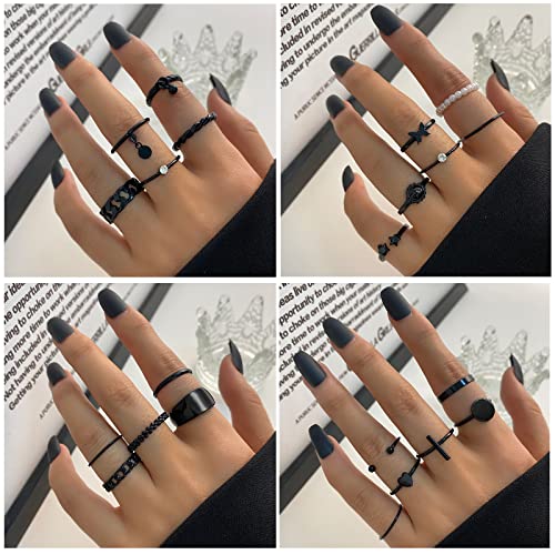Image of YEEZII Gold Knuckle Ring Set for Women, Boho Stackable Finger Midi Rings