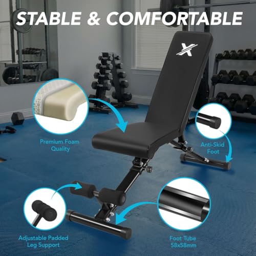 XRT65 Foldable & Adjustable Weight Bench — FID, 350 kg Capacity — Weight Benches - image 3