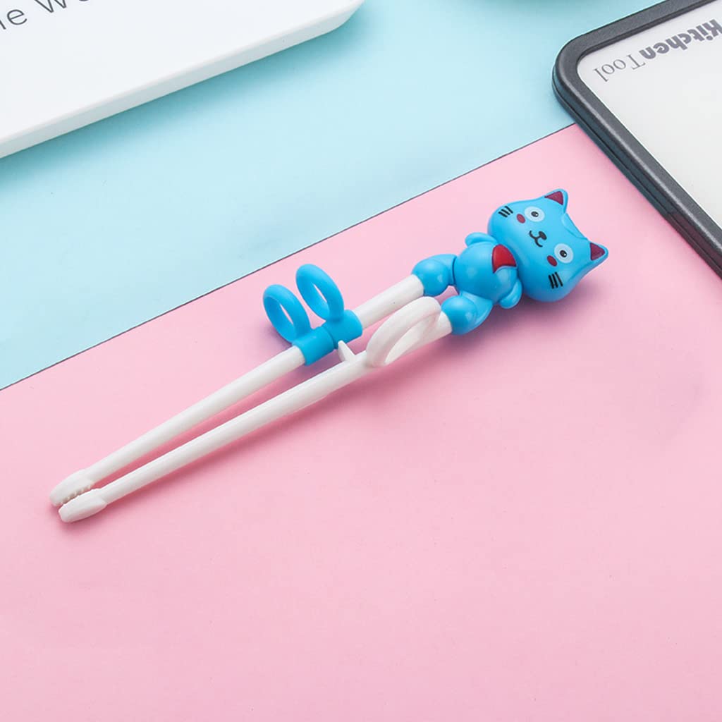 ZIBUYU® Chopsticks for Kids and Adults - Learning Auxiliary Chopsticks With Holding Position for 1-6 Years, Left-Handed and Right-Handed (Blue) - 1 Pair 4
