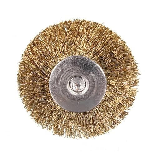 10 Pcs Brass Wire Brush Round Brush Disc Brush Pot Brush 25MM