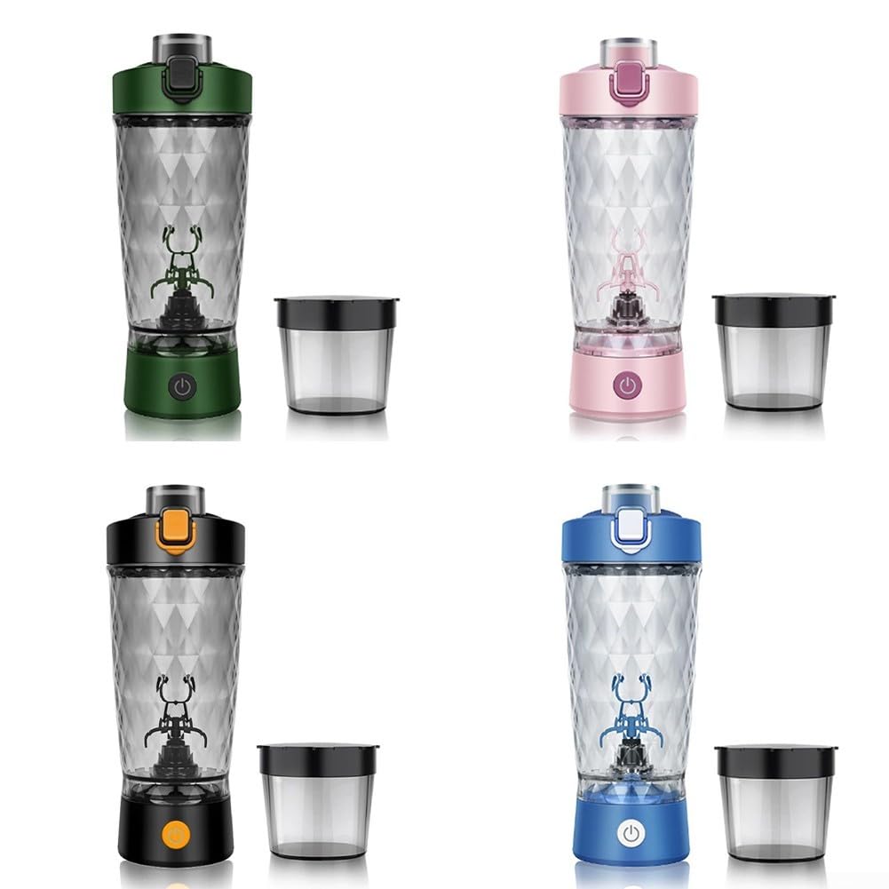 Mescola i tuoi pasti ovunque con questo shaker elettrico ricaricabile tramite USB, leggero ed efficiente per miscelare le proteine (verde)