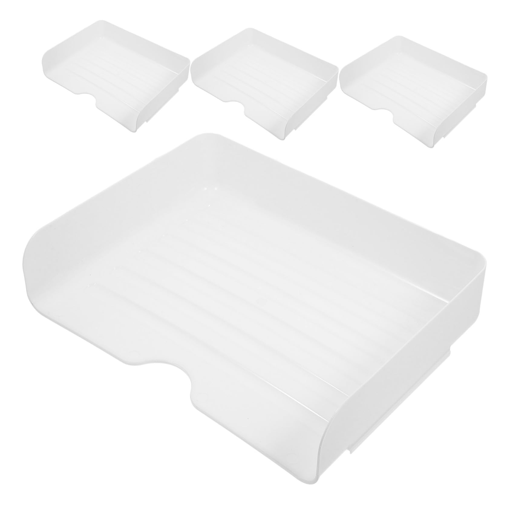 Vaschette Portadocumenti Impilabili A4 4 Pezzi Pp Bianco | Organizzazione Fogli e Archiviazione, Design Impilabile Salvaspazio, Set da Quattro