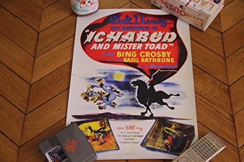 Affiche de cinéma Ichabod and Mister Toad 1949 vintage US poster 10,3x23,4"