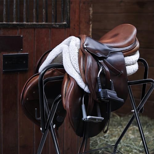 HOMESTEAD Portable Saddle Rack - Heavy Duty Stand for English & Western Saddles, Durable Folding Stand with Bridle Hook & Storage, Ideal for Tack Room & Travel - Thumbnail 7