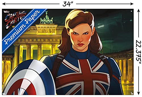 Póster Capitán Carter Marvel con alfileres para colgar sin estropear ni romper tu pared 3