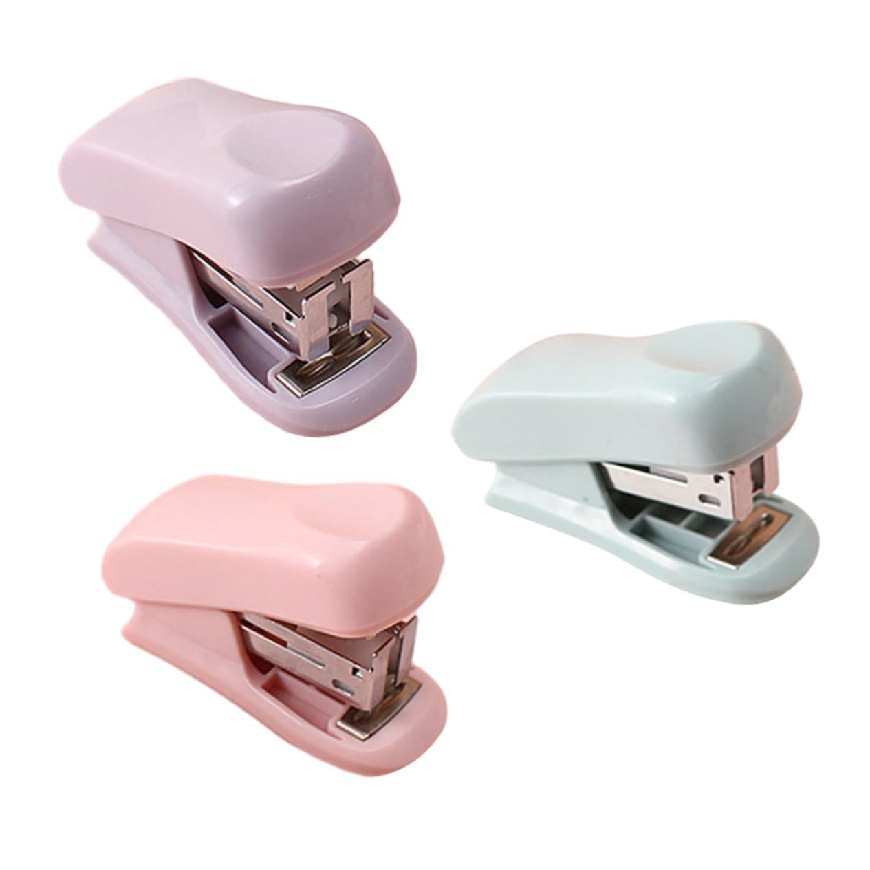 Angoily 5 Set Mini Cucitrice Portatile Cucitrice Mano Compatta Per Ufficio Scuola Per Raccogliere Documenti Fucsia Viola 3 Pezzi * 5