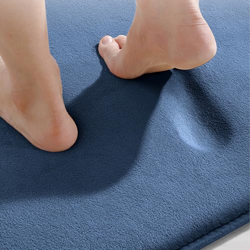 Tapis de bain mousse à mémoire de forme rectangulaire marron - 4