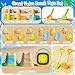 HUITEM Beach Sand Toys for Kids with 20 in Long Beach Shovels, 2 Collapsible Bucket, Sand Castle Building Kit, Sand Molds, Mesh Bag, Travel Sandbox Toys Beach Essentials for Kids Age 3-10