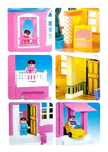 Image of Miniature Mart Battery Operated Doll House Toys for Girls with Furniture Set & Human Figures 40 Pc Set All Room Lighting Up Lights + 1 Small Size Car with Parking Space | Gift for Girls