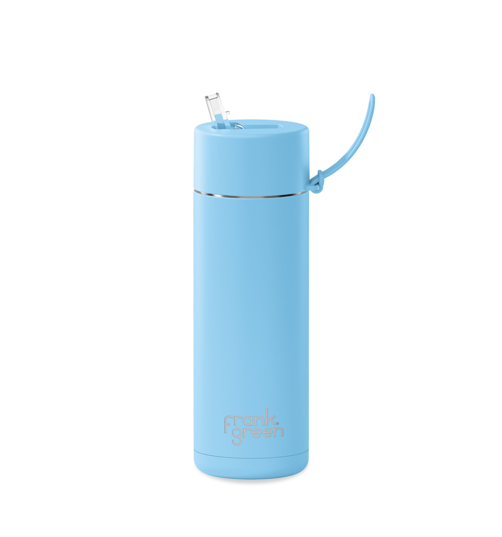 frank greenInsulated Water Bottle for Cold Or Hot Drinks - 595ml/20oz Metal Water Bottle with Straw Lid, Ceramic Insulated, Stainless Steel, Triple Wall Vacuum - Sky Blue by frank green