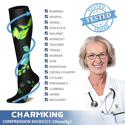 Image of Compression Socks (7 Pairs), 15-20 mmhg is BEST Graduated Athletic & Medical for Men & Women, Running, Flight, Travel, Nurses, Pregnant - Boost Performance, Blood Circulation