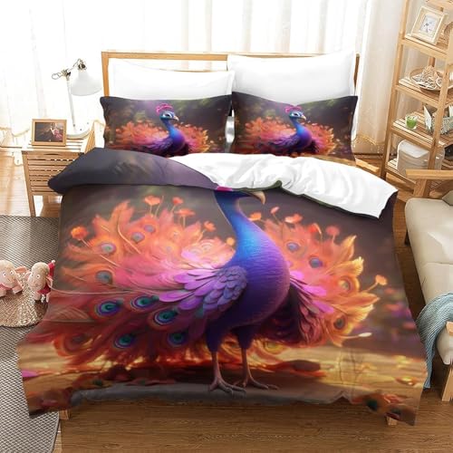 Housse de couette paon animal 3D pour créer un cocon douillet