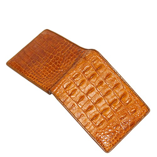 Genuine Crocodile Alligator Skin Leather Man Bifold Wallet Orange3