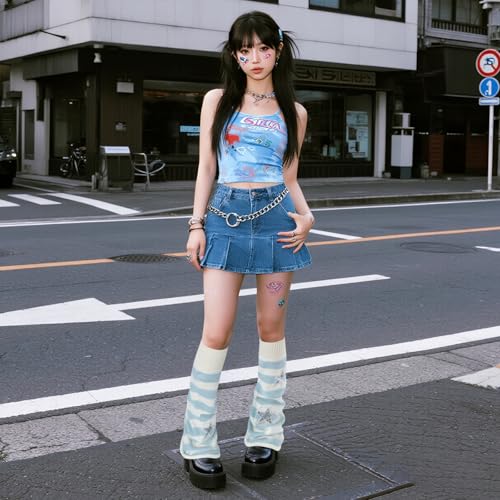 Image of Junely Leg Warmers for Women Kawaii Leg Warmer Cute Legwarmers Japanese Socks Emo Lolita Gyaru Harajuku Accessories