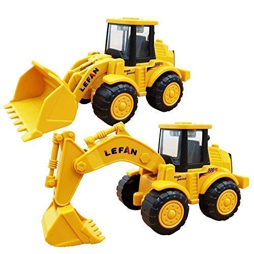 DARVICE Unbreakable Excavator Toy Bulldozer Construction Vehicles Set