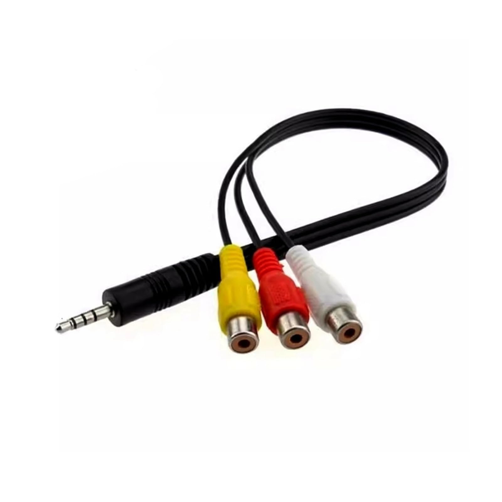 1 szt. 0,2 m 3,5 mm do 3 RCA AV adapter kabel czerwony biały żółty żeński jack do TCL TV Video Component Connector (czarny)