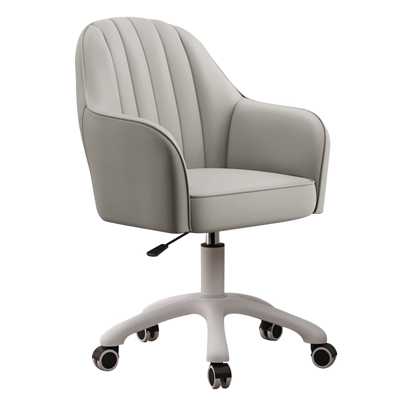 Chaise de bureau ergonomique pivotante en cuir PU réglable pour ordinateur et coiffeuse