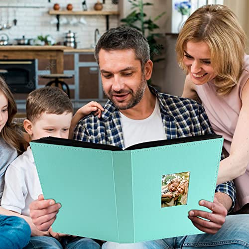 Image of Ywlake Photo Album 4x6 400 Pockets, Leather Photo Albums Holds 400 Vertical Pictures Only Teal