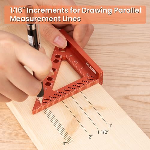 Neitra NT-SCS-03-2023 Small Square Ruler With Fixed Angle Pin thumb #1