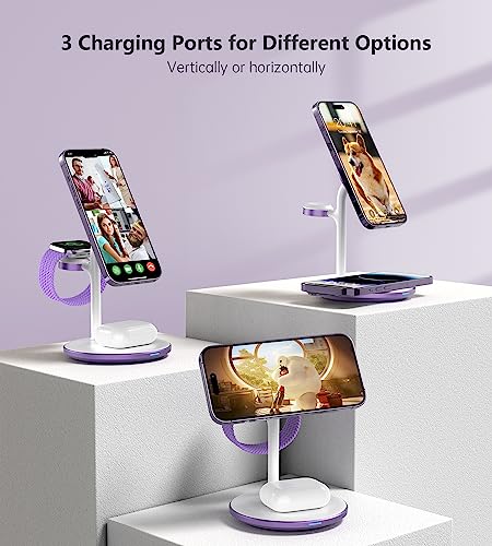 Image of XooFly 3 in 1 Magnetic Wireless Charging Station for Apple Devices,15W