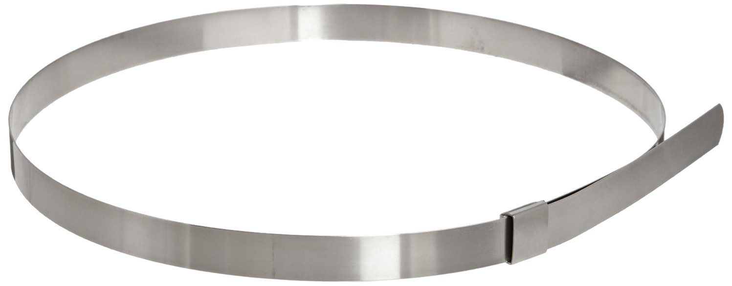 Dixon FO Series Stainless Steel Open End Center Punch Band Clamp, 5/8" Band Width, 8" ID, 0.022 Thickness, Box of 25