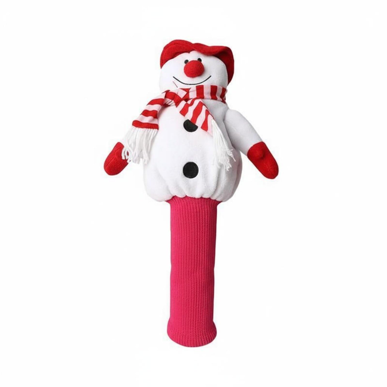 Couvre-Tête de Club Bonhomme de Neige Design Amusant Housse de Driver en Peluche Doublure Épaisse Couvre-Bois de Parcours Fantaisie pour Golfeurs, Protection Chocs, Anti-Rayures