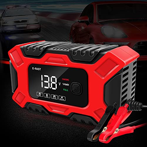 carregador,ERYUE Carregadores de bateria de carro 12V/6A Carregadores de bateria totalmente automáti