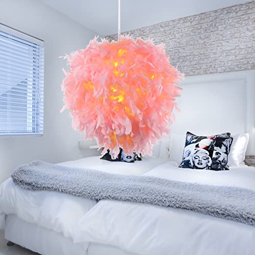 WOTTES Lampade a Sospensione Scandinavo con Piume