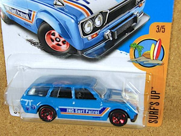 Amazon | ! 2017 HW ☆ '71 ダットサン ブルーバード 510 ワゴン 水色